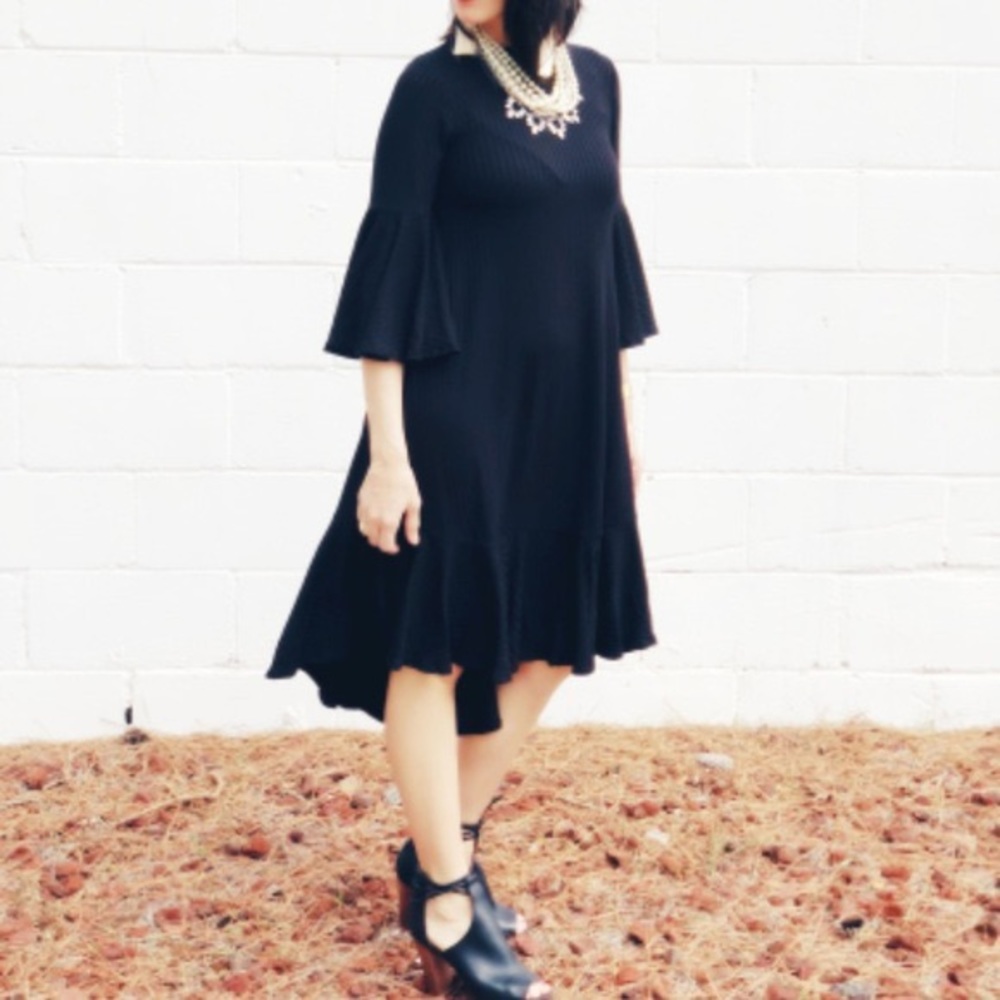 Black High Low Dress - LuLaRoe Maurine Black XXS - NEW